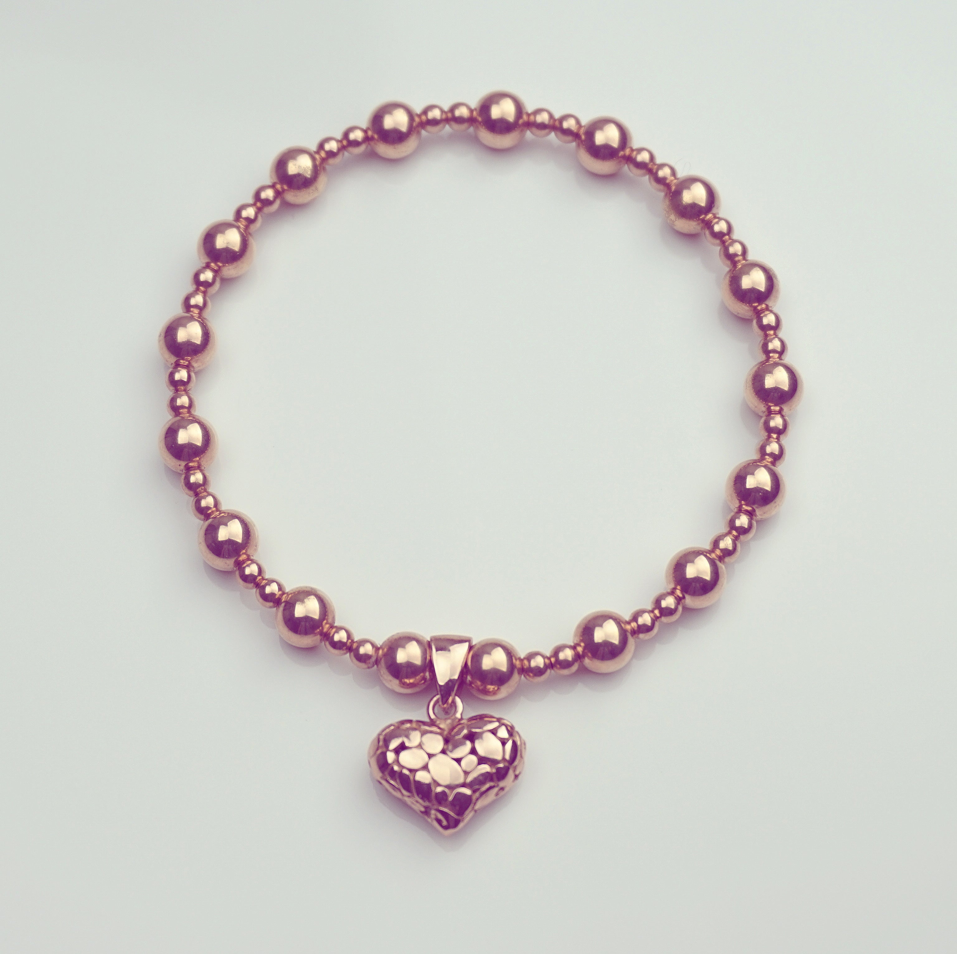 Rose Gold Ornate Heart Bracelet
