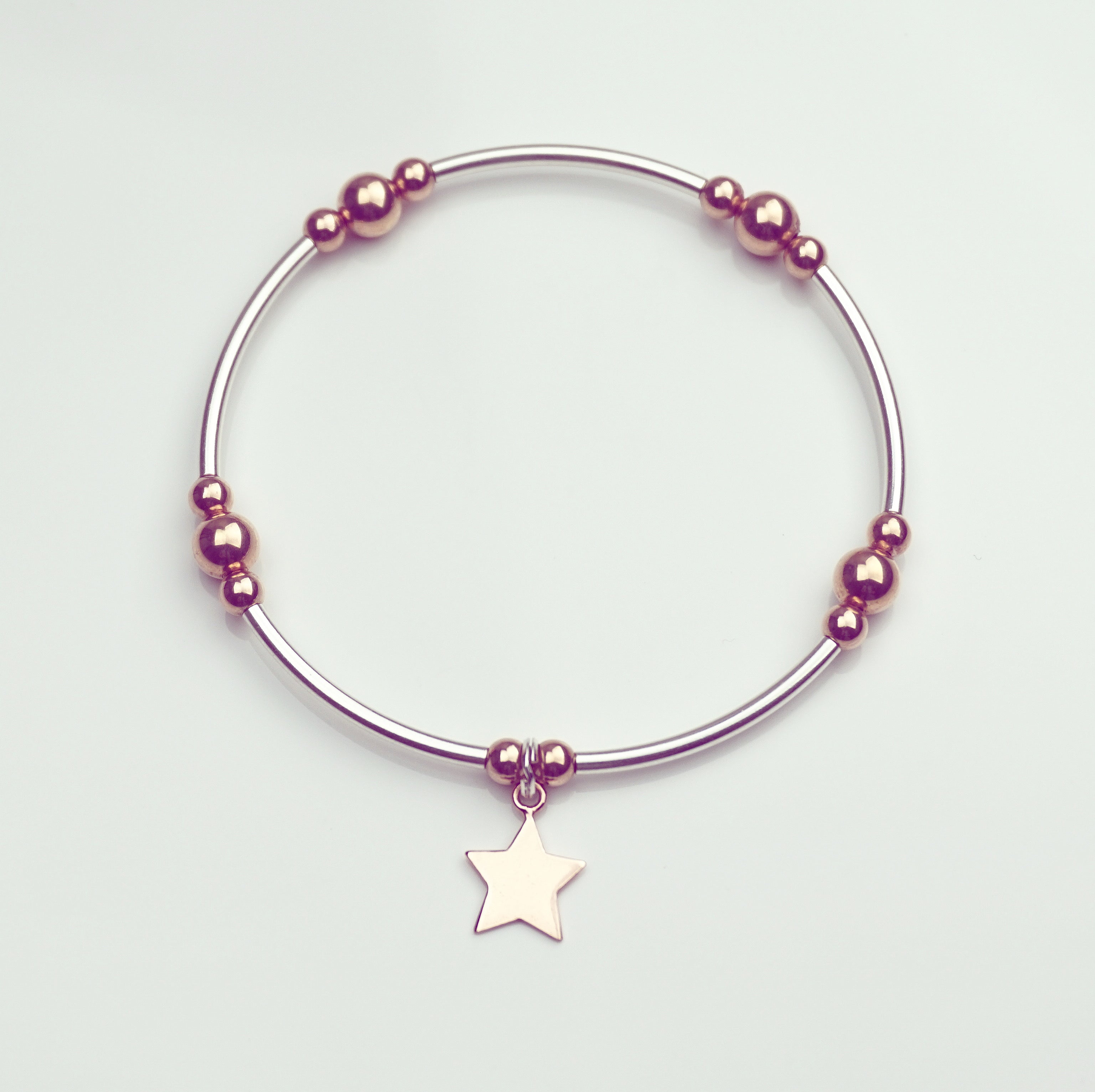 Rose Gold Star Noodle Bracelet