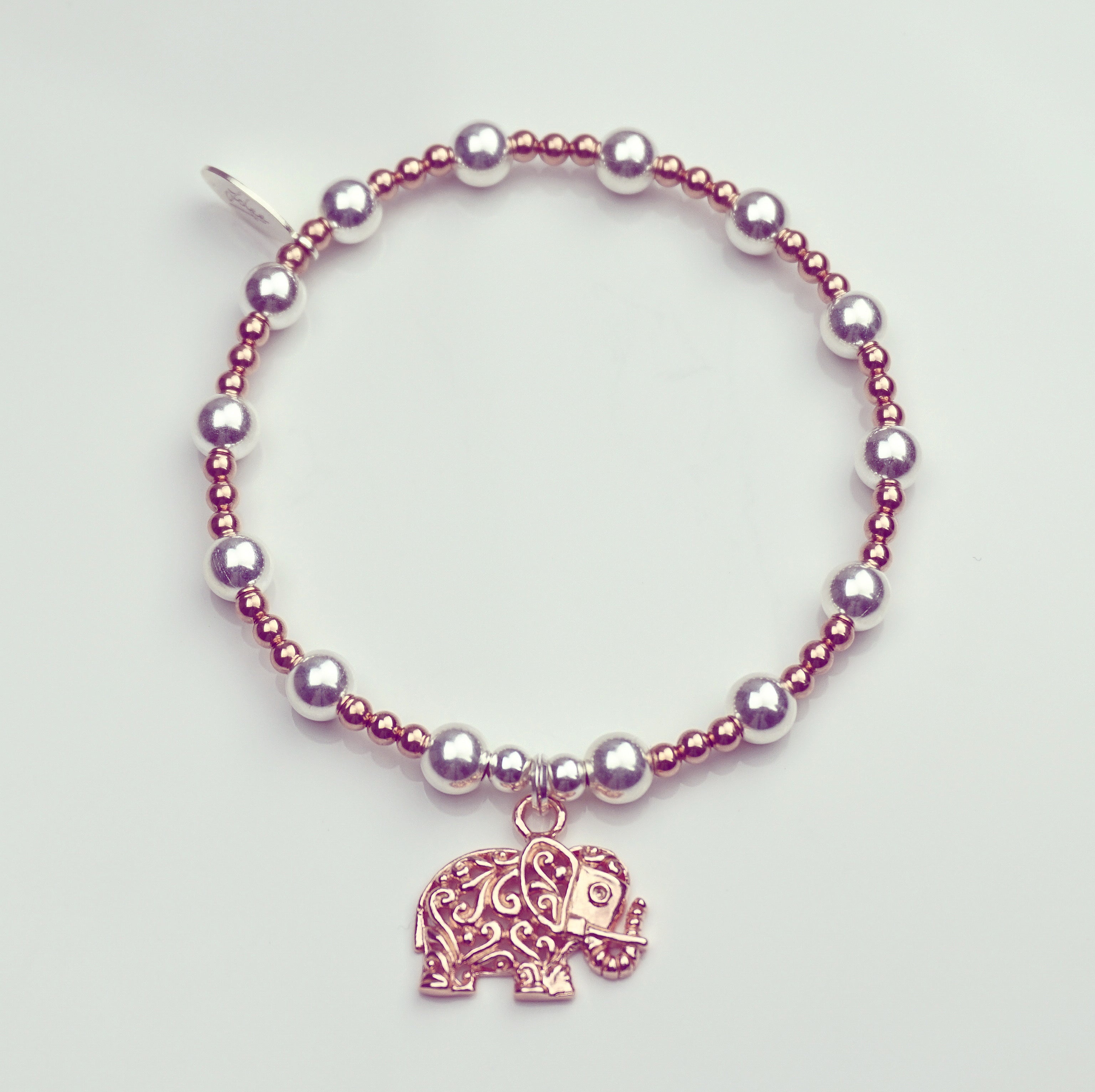 Rose Gold Filigree Elephant Bracelet