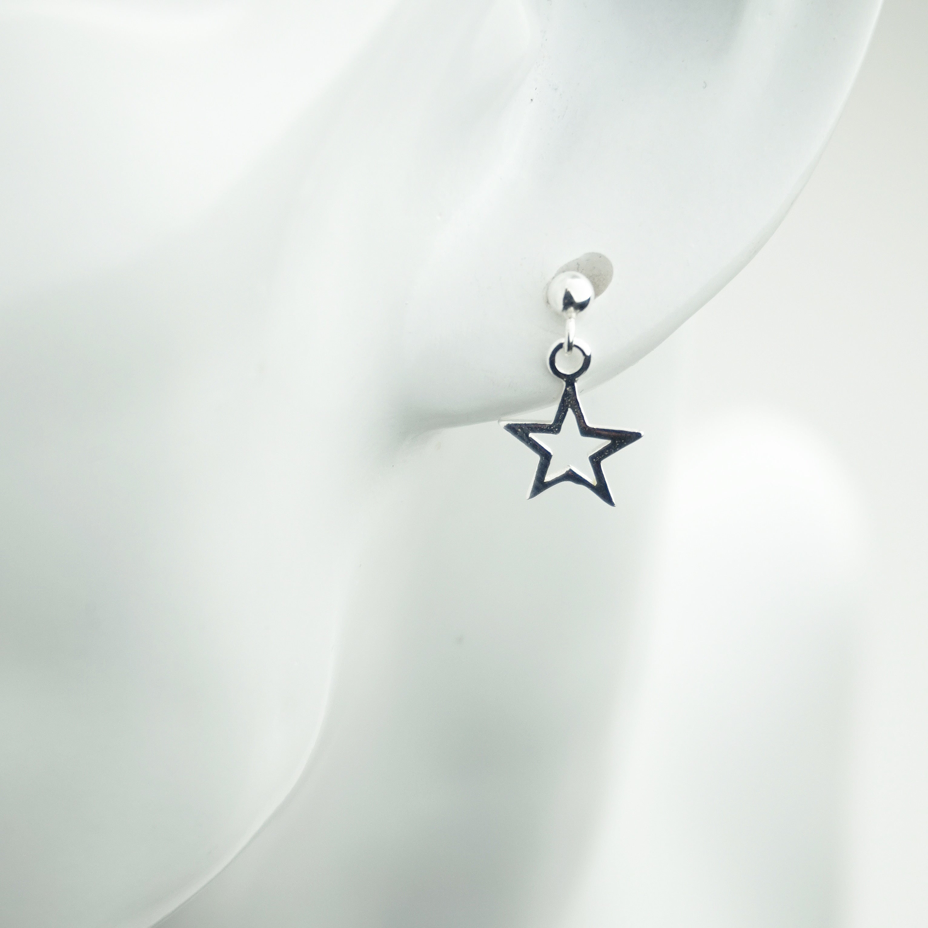 Mini Open Star Earrings