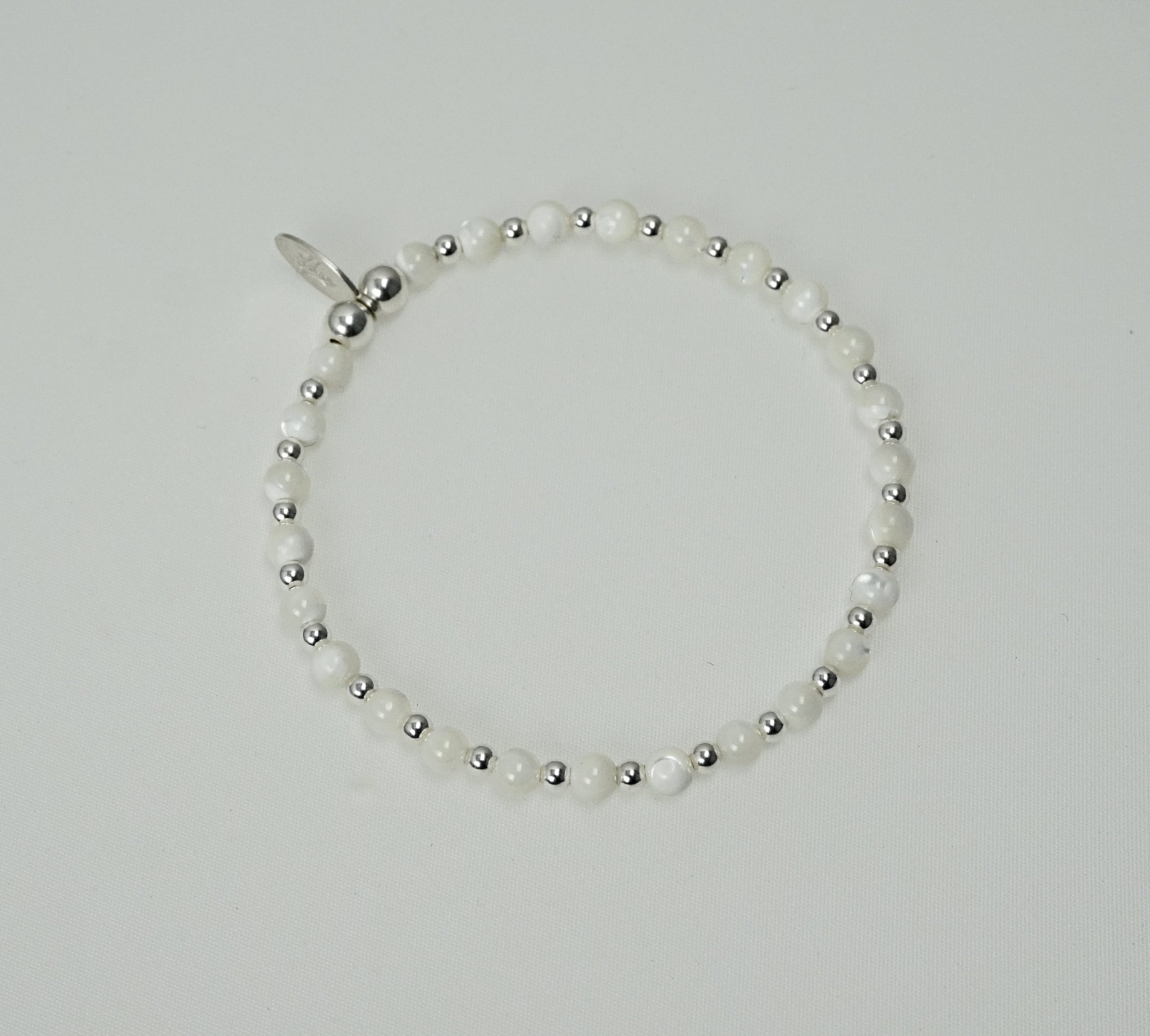 Mother of Pearl and Sterling Silver Mix Bracelet