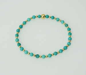 Turquoise and Gold Mix Bracelet