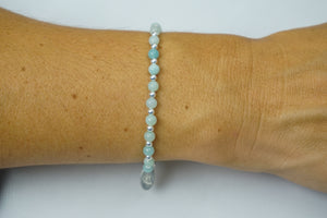 Chinese Amazonite and Sterling Silver Mix Bracelet