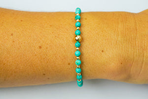 Turquoise and Gold Mix Bracelet