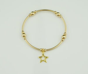 Yellow Gold Open Star Bracelet