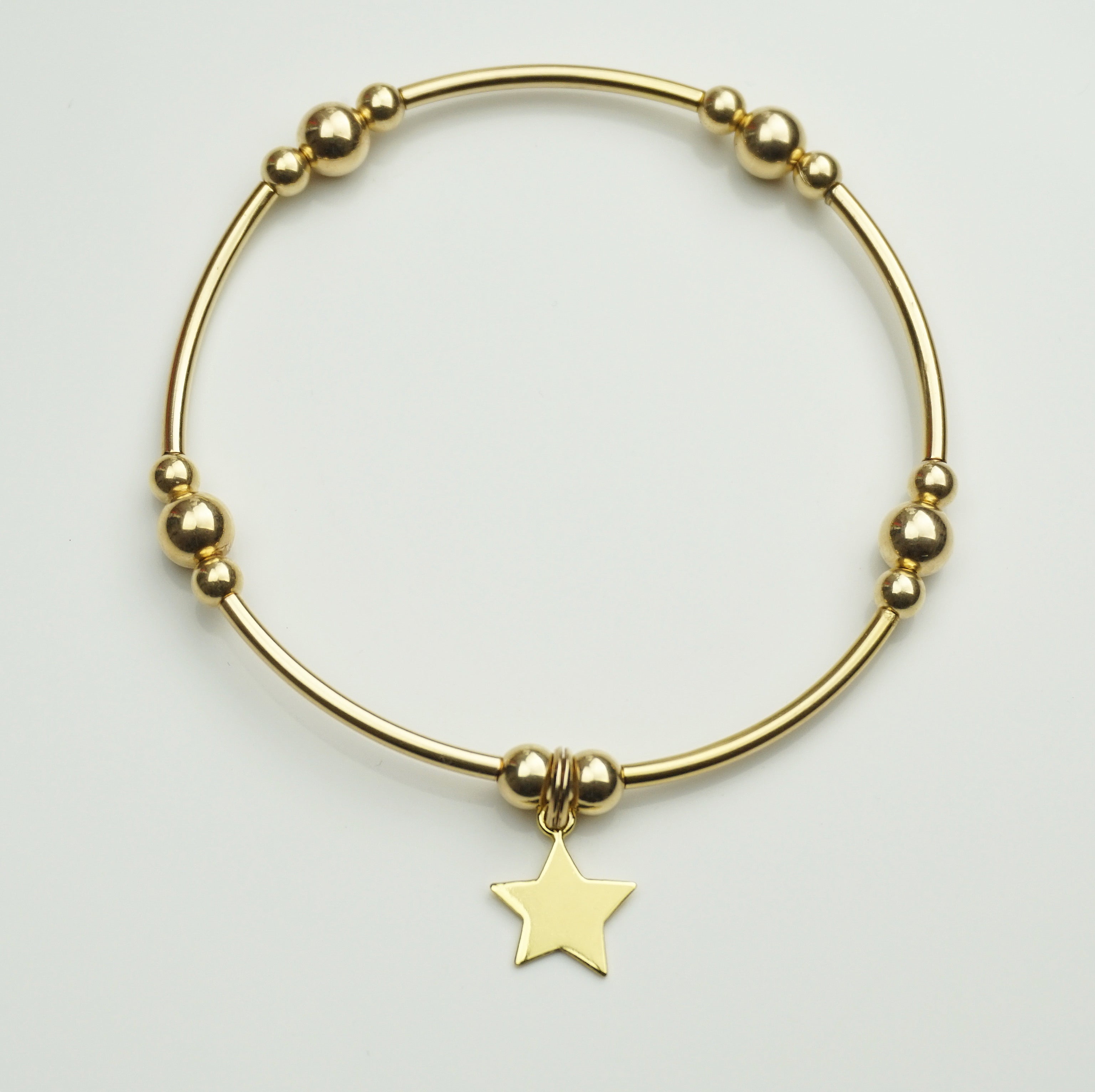 Yellow Gold Star Noodle Bracelet