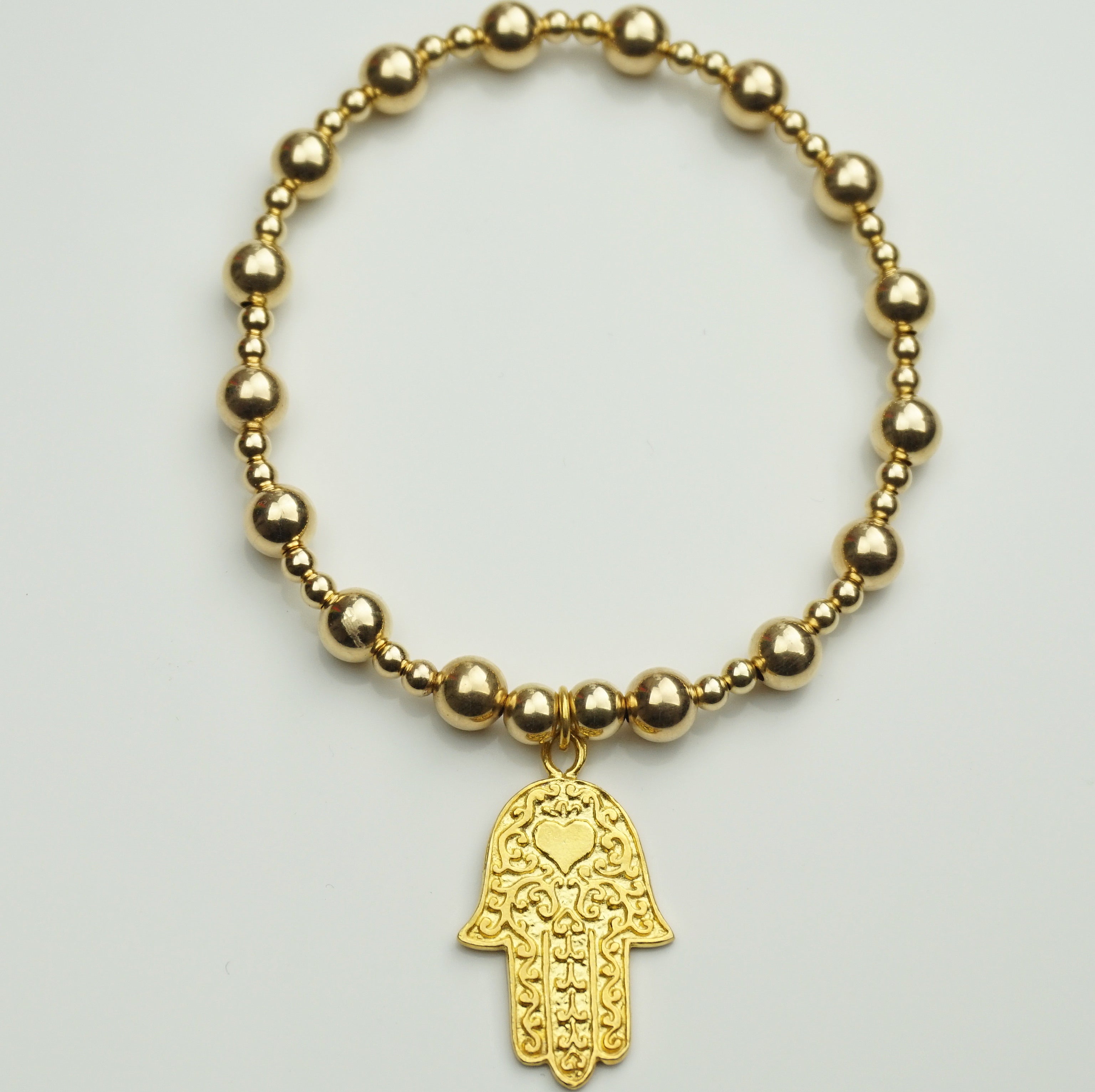 Yellow Gold Hand of Hamsa Chunky Bracelet