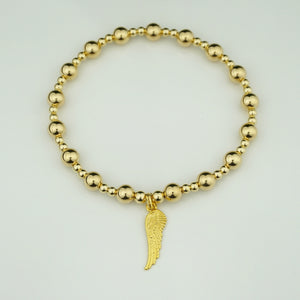 Yellow Gold Angel Wing Chunky Bracelet