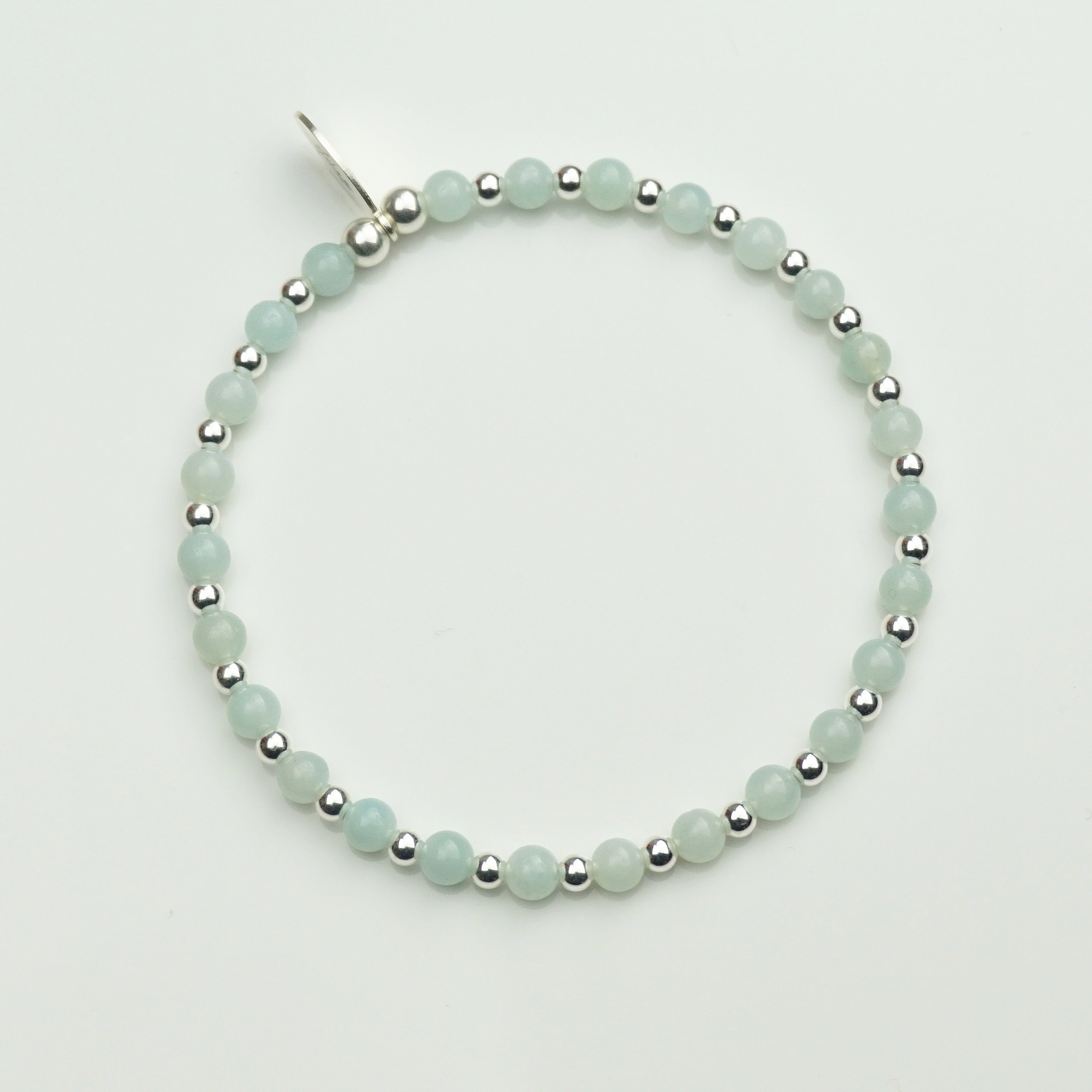 Chinese Amazonite and Sterling Silver Mix Bracelet